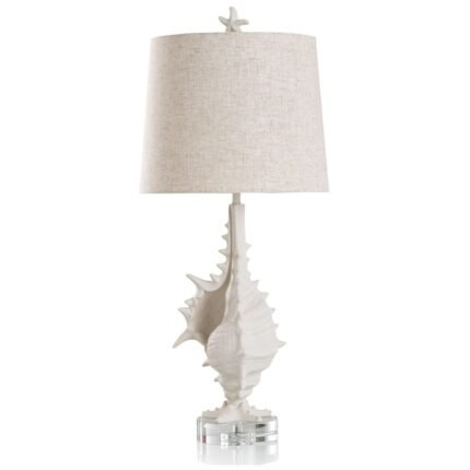 WHITE SAND FINISH COASTAL TABLE LAMP