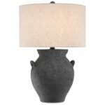 ANZA BLACK ASH TERRACOTTA JAR TABLE LAMP