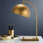 NATURAL BRASS ARC DESK TABLE LAMP