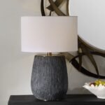 AGED BLACK TABLE LAMP