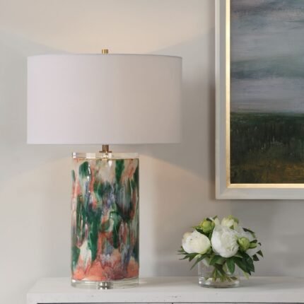 HIGH COLORFUL CERAMIC TABLE LAMP