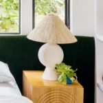 AGED BRASS WHITE PLASTER TABLE LAMP