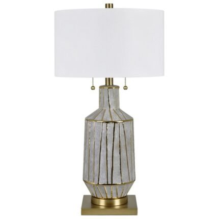 GRAY CERAMIC TABLE LAMP