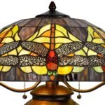 DRAGON FLY TIFFANY STYLE GLASS ACCENT LAMP
