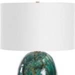 EMERALD GREEN DRIP GLAZE CERAMIC TABLE LAMP