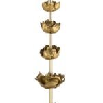 ADELINE FIVE GOLD FLOWERS BLOOM METAL TABLE LAMP