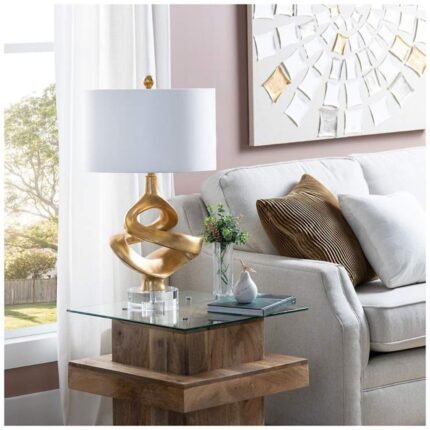 MODERN SCULPTURAL GOLD TABLE LAMP