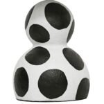 BLACK AND WHITE PAPIER MACHE TABLE LAMP