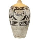 RUSTIC SAND FINISH TALL VASE LED TABLE LAMP