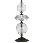 DEEP PATINA BRONZE AND CLEAR CRYSTAL TABLE LAMP