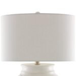 WHITE AND GRAY MARBLE TERRACOTTA TABLE LAMP
