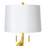 POSSINI WHITE SHADE GOLD LEAF MODERN TABLE LAMP