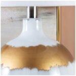 REVERSE PAINTED WHITE GOLD LAMP
