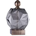 SMOKED GRAY GLASS TABLE LAMP