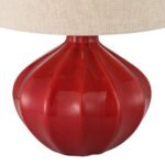 MID CENTURY MODERN RED CERAMIC TABLE LAMP