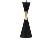 BLACK CONE SHAPED MARBLE TABLE LAMP