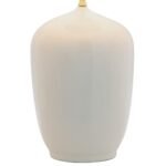 GLOSSY CREAM WHITE PORCELAIN TABLE LAMP