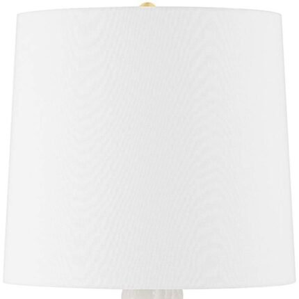 WHITE ALABASTER BASE TABLE LAMP