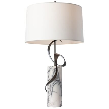 DARK SMOKE WHITE MARBLE TABLE LAMP