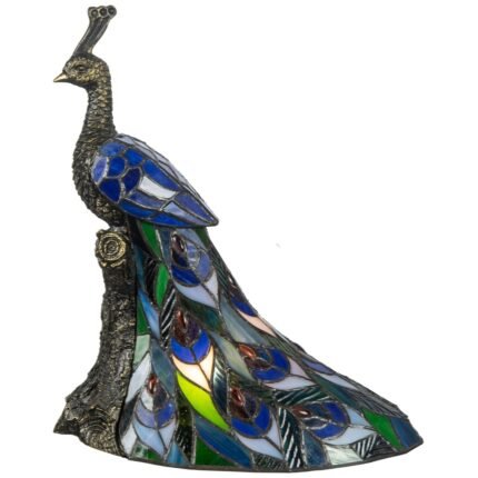 GALANA BLUE PEACOCK TIFFANY TABLE LAMP