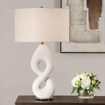 HIGH IVORY TABLE LAMP