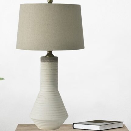 COCONUT FINISH CERAMIC VASE TABLE LAMP