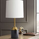 BLACKENED BRONZE ANTIQUE TABLE LAMP