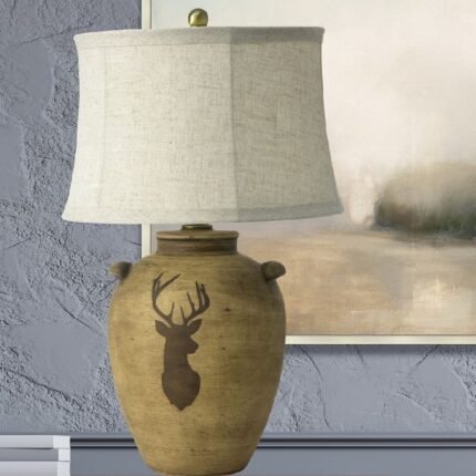 HEAD RUSTIC BIRCHWOOD JUG TABLE LAMP