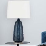 GLAZED MIDNIGHT BLUE CERAMIC TABLE LAMP