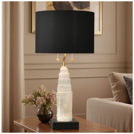 JASPER HIGH WHITE AND BLACK TABLE LAMP