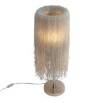 CRYSTAL LIGHT IN POLISHED NICKEL TABLE LAMP