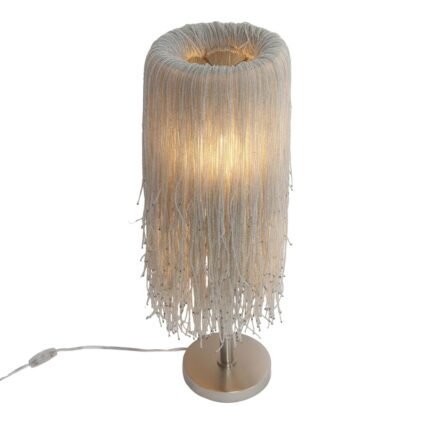 CRYSTAL LIGHT IN POLISHED NICKEL TABLE LAMP