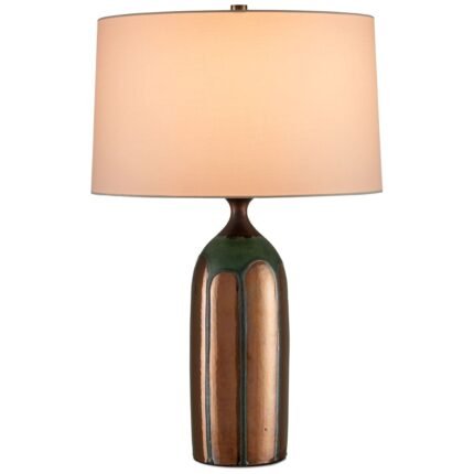 CUPRUM CERAMIC GREEN AND COPPER TABLE LAMP