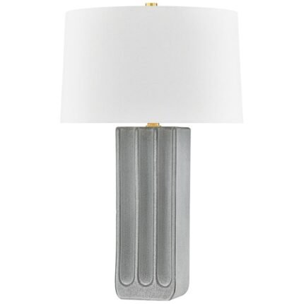 AGED BRASS CERAMIC GRANITE TABLE LAMP