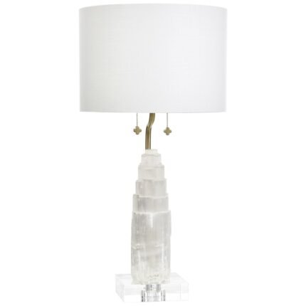 JASPER HIGH WHITE AND CLEAR TABLE LAMP