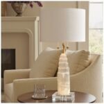 JASPER HIGH WHITE AND CLEAR TABLE LAMP