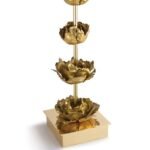 ADELINE FIVE GOLD FLOWERS BLOOM METAL TABLE LAMP