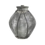 GRAY WASH HYDROCAL RUSTIC VASE TABLE LAMP