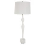 MODERN SCULPTURE WHITE CERAMIC TABLE LAMP