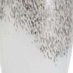 WHITE AND MOTTLED GRAY GLASS TABLE LAMP