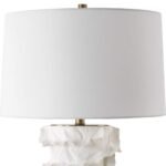 SATIN WHITE SCULPTURE CERAMIC TABLE LAMP