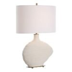 DUOSTACKED WHITE CERAMIC TABLE LAMP