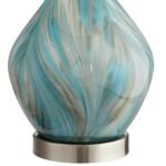 GLASS VASE ACCENT TABLE LAMP WITH TABLE TOP DIMMER