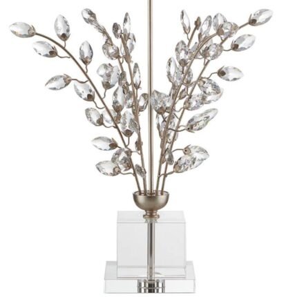 SILVER LEAF AND CRYSTAL LAMP