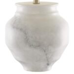 WHITE AND GRAY MARBLE TERRACOTTA TABLE LAMP