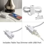 IVORY CERAMIC TABLE LAMP WITH USB DIMMER