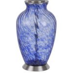 SKY BLUE ART GLASS JAR TABLE LAMP