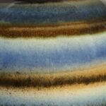 BLUE AND RUST CERAMIC TABLE LAMP