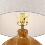 MID CENTURY MODERN BROWN CERAMIC TABLE LAMP
