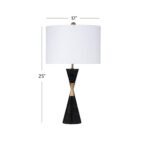 BLACK CONE SHAPED MARBLE TABLE LAMP